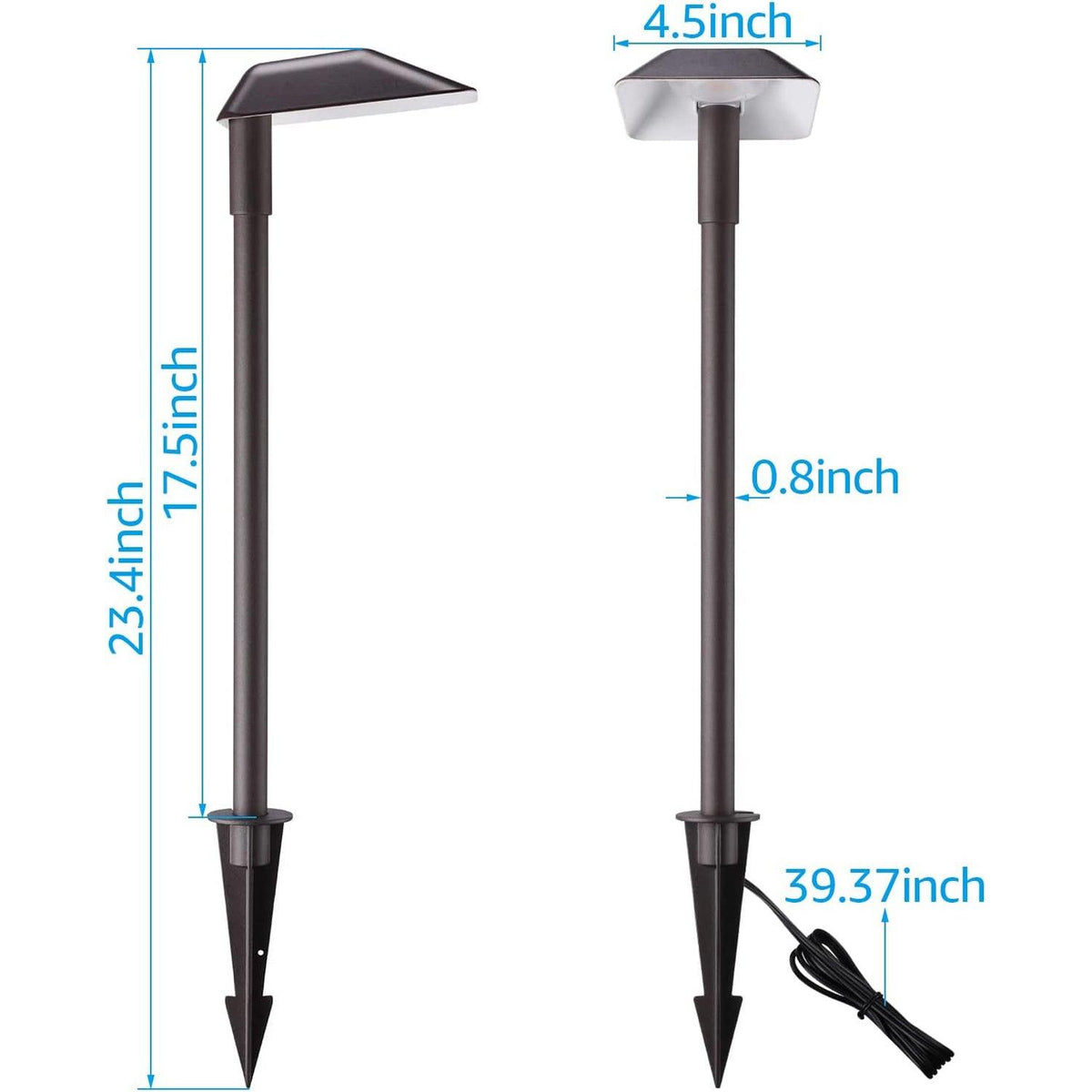 ALP02 6-Pack 5W Low Voltage 12V LED 5CCT 1800K/2700K/3000K/4000K/5000K Cast Aluminum Landscape Pathway Lights Package