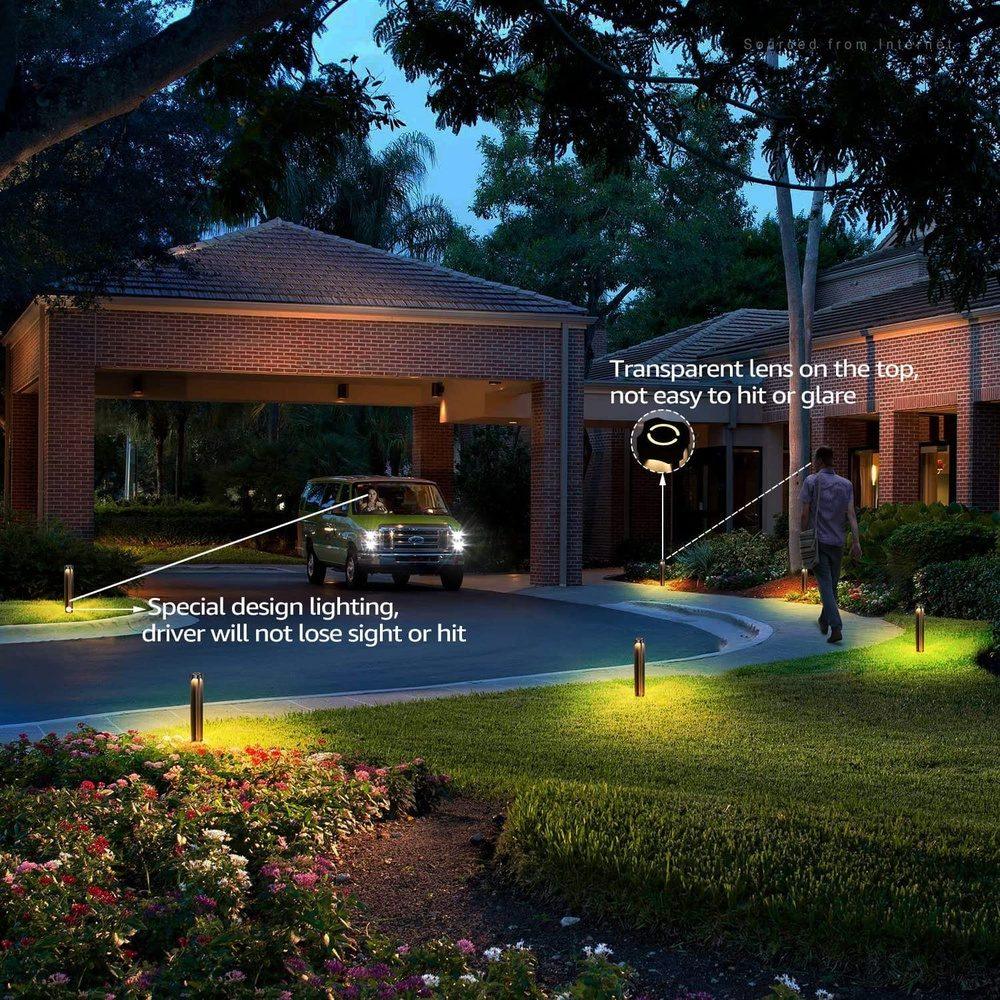 ALP14 6-Pack 4W 3000K Warm White Integrated LED 12V Low Voltage Pathway Lighting Package, AC/DC Landscape Driveway Lights