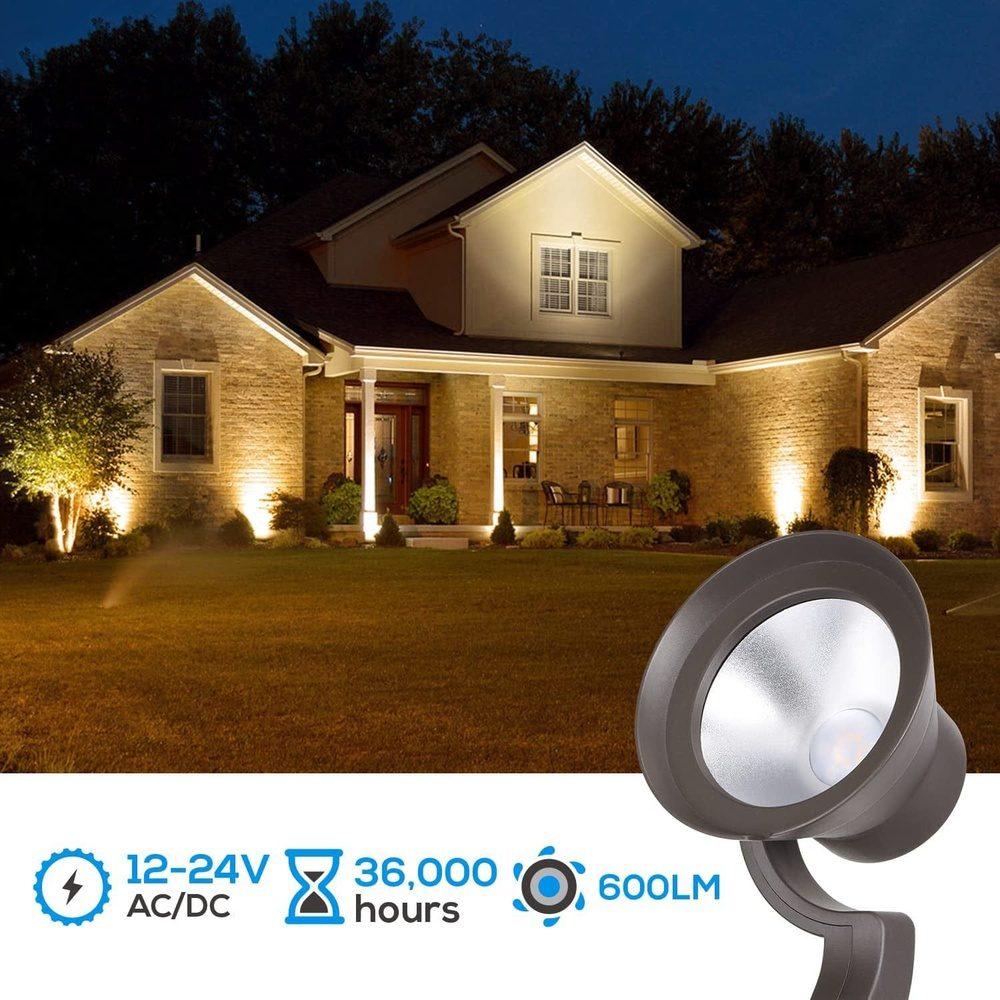 ALSR03 4-Pack RGB LED Landscape Aluminum Spotlights Package, 12W Low Voltage 12V Directional Outdoor Landscape Lighting