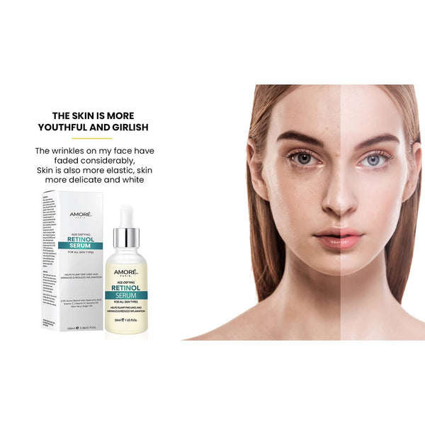Amore Paris 2.5% Retinol Serum For Face With Hyaluronic Acid Night Facial Serum