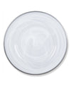 Alabaster Glass Charger Plates 4-Piece Set with Silver Rim 13