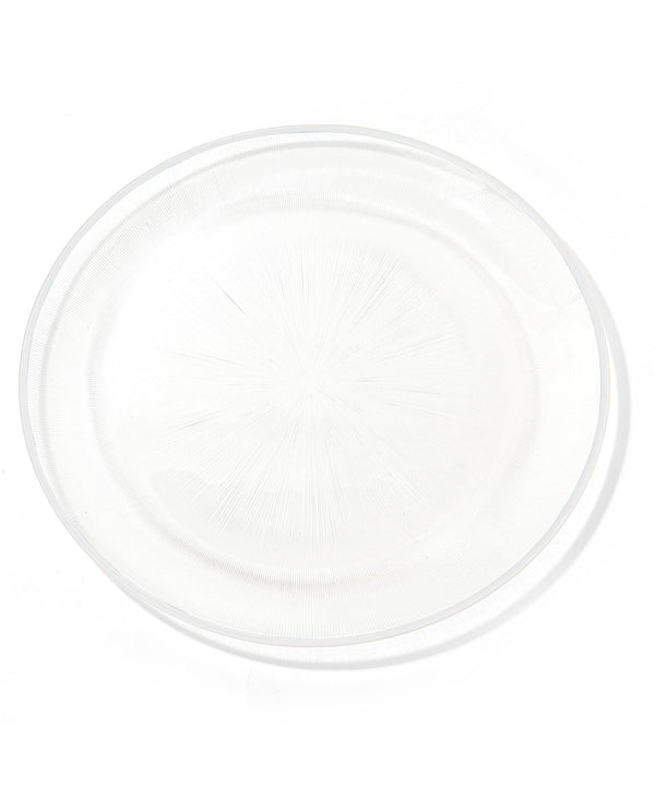 Elite Glass Charger Plates with White Rim 6-Piece Set 13