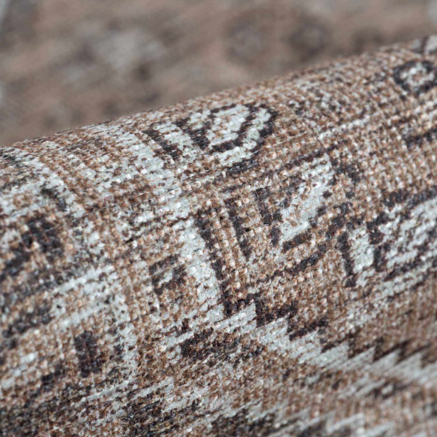 Barny Brown Flat Pile Washable Rug