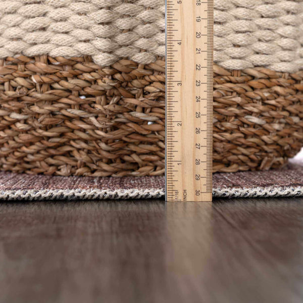 Barny Brown Flat Pile Washable Rug