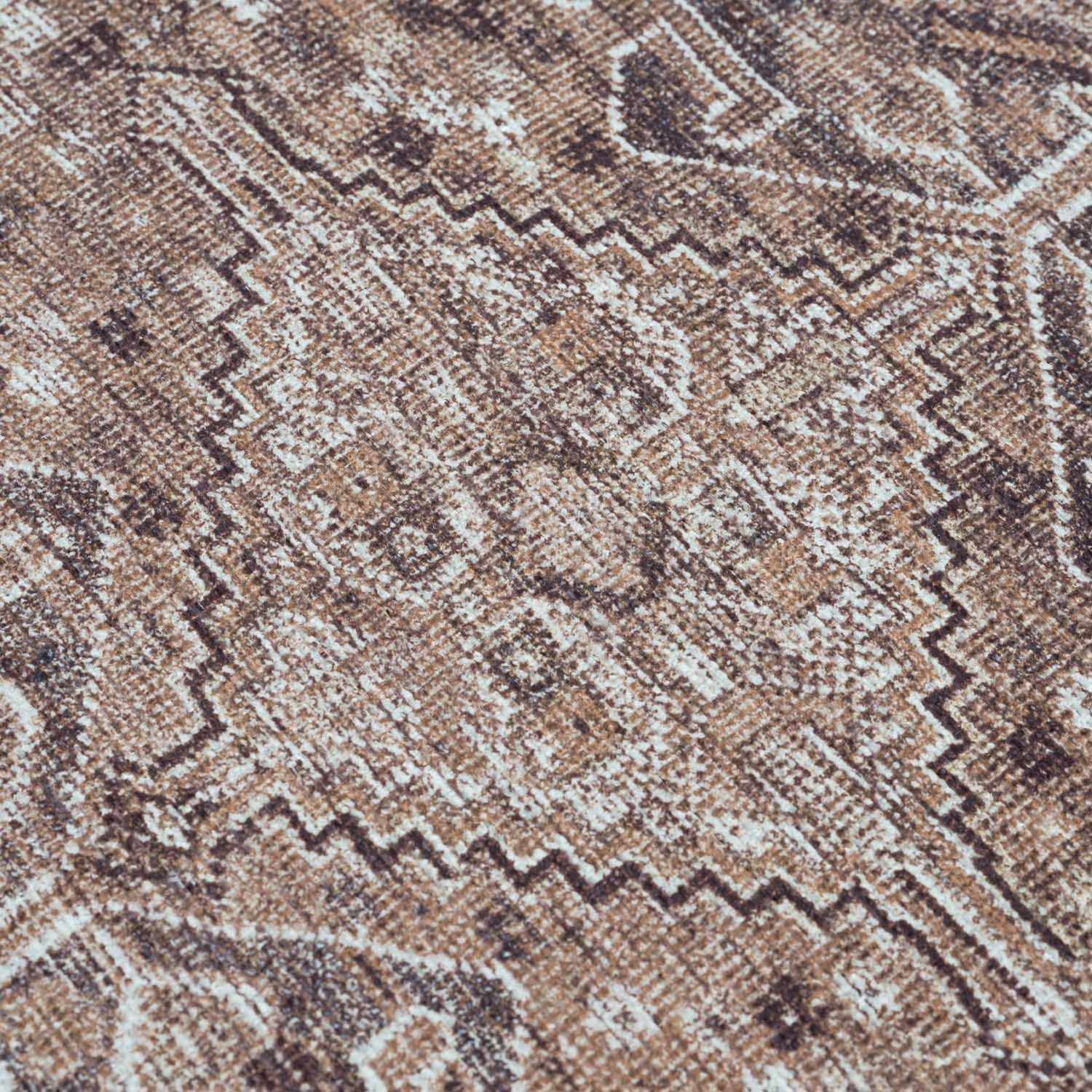 Barny Brown Flat Pile Washable Rug