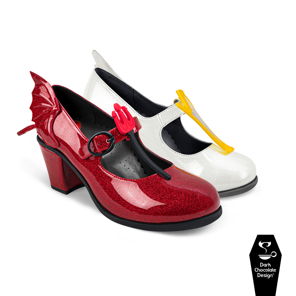 Chocolaticas® Mid Heels ANGEL & DEMON  Women's Mary Jane Pump