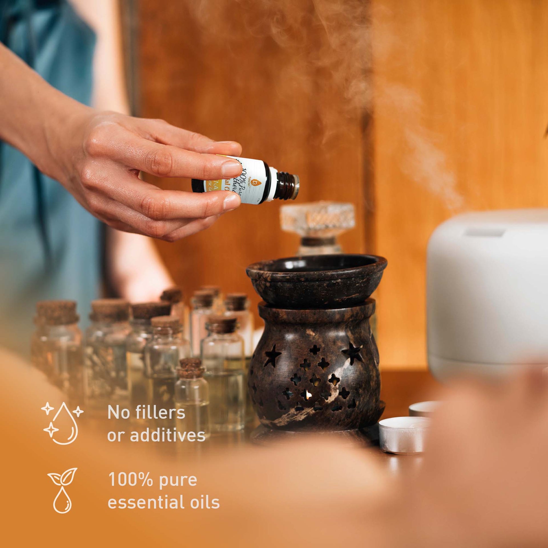 Pursonic True HEPA Air Purifier, Essential Oil Wellness Blends, and Sisal Hemp Bath Gloves