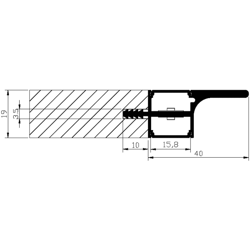 AP16F 8 ft Aluminum Channel Oval Wardrobe Hanging Rail Closet Rod 1.14″ (W) x 0.59″ (H) for LED Strip Lights | 10 Pack