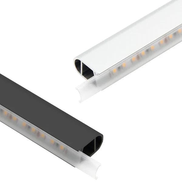 AP16F 8 ft Aluminum Channel Oval Wardrobe Hanging Rail Closet Rod 1.14″ (W) x 0.59″ (H) for LED Strip Lights | 10 Pack