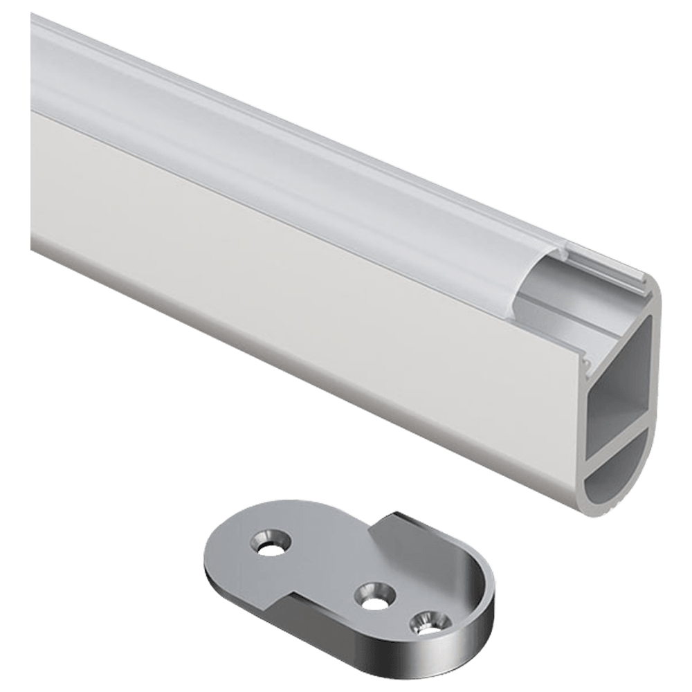 SM08 Oval Wardrobe Rail End Brackets Steel Closet Rod Socket Holder Pair