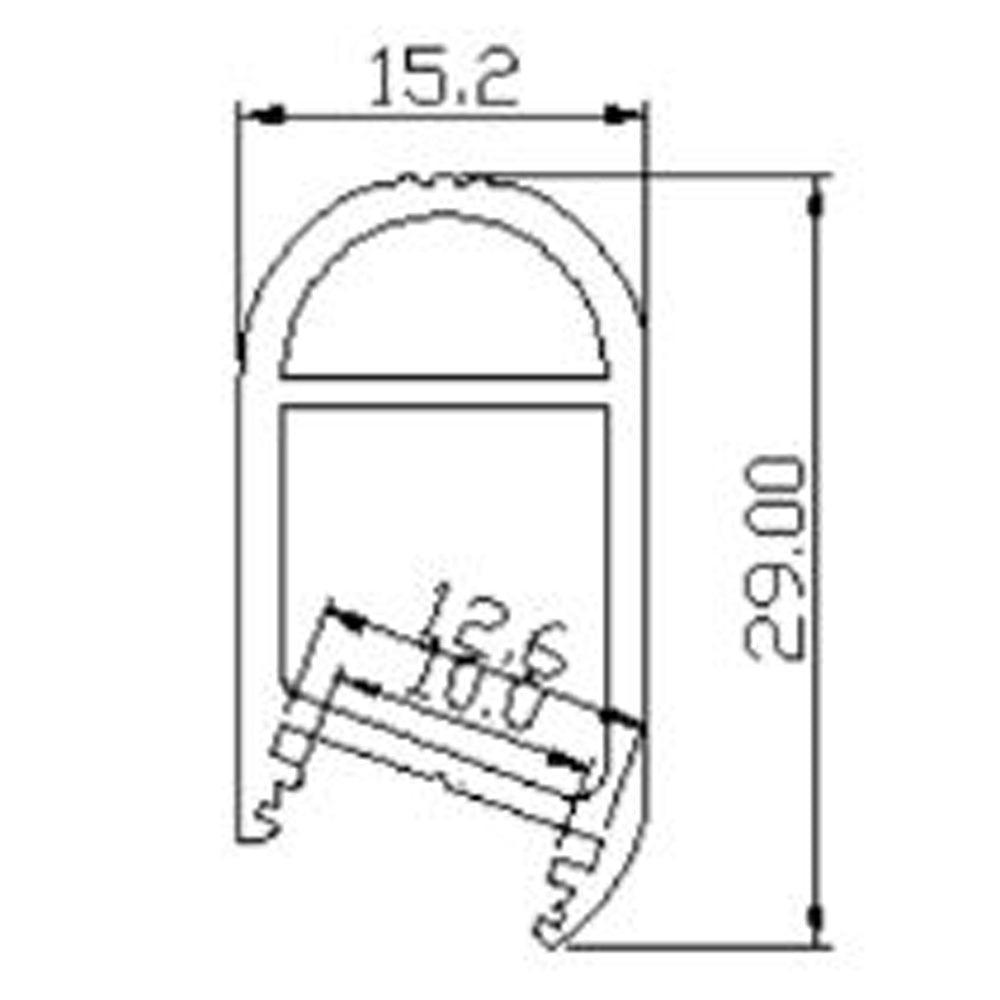 AP16F 8 ft Aluminum Channel Oval Wardrobe Hanging Rail Closet Rod 1.14″ (W) x 0.59″ (H) for LED Strip Lights | 10 Pack