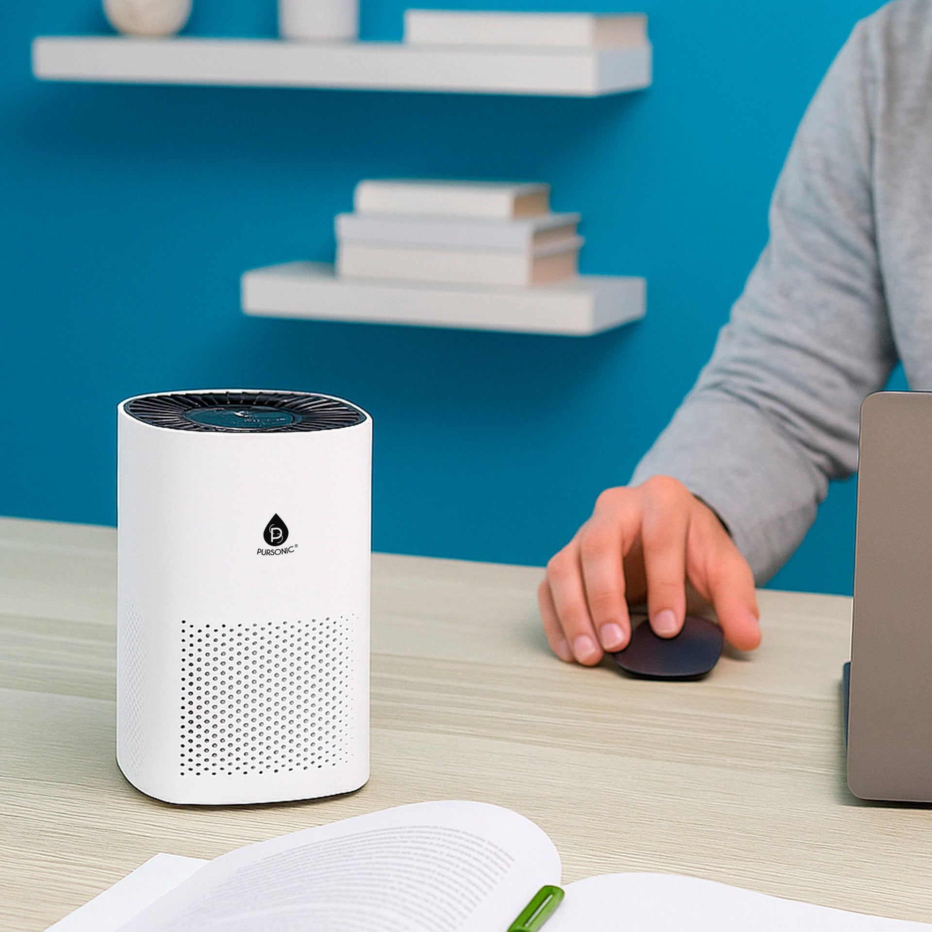 Pursonic True HEPA Air Purifier, Essential Oil Wellness Blends, and Sisal Hemp Bath Gloves