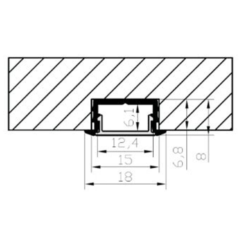 AP44M 8 ft Aluminum Channel Flush Mount 0.70″(W) x 0.31″(H) for LED Strip Lights | 10 Pack