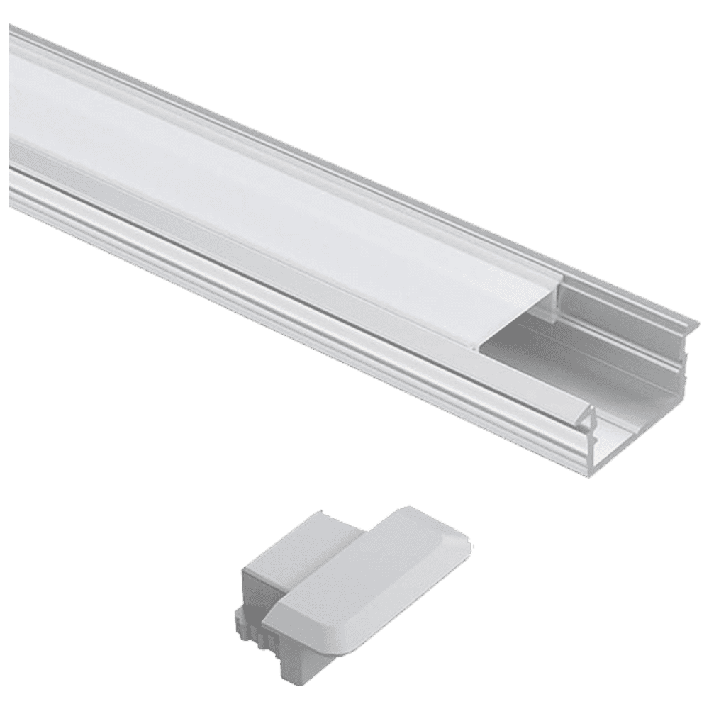 AP44M 8 ft Aluminum Channel Flush Mount 0.70″(W) x 0.31″(H) for LED Strip Lights | 10 Pack