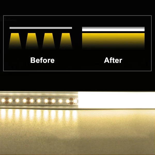 AP46M 8 ft Aluminum Channel Surface Mount 0.59″(W)  x 0.31″(H) for LED Strip Lights | 10 Pack