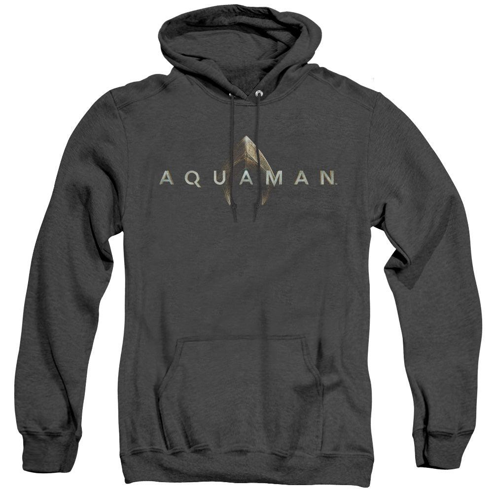 Aquaman Movie Logo Heather Mens Hoodie Black Officially Licensed