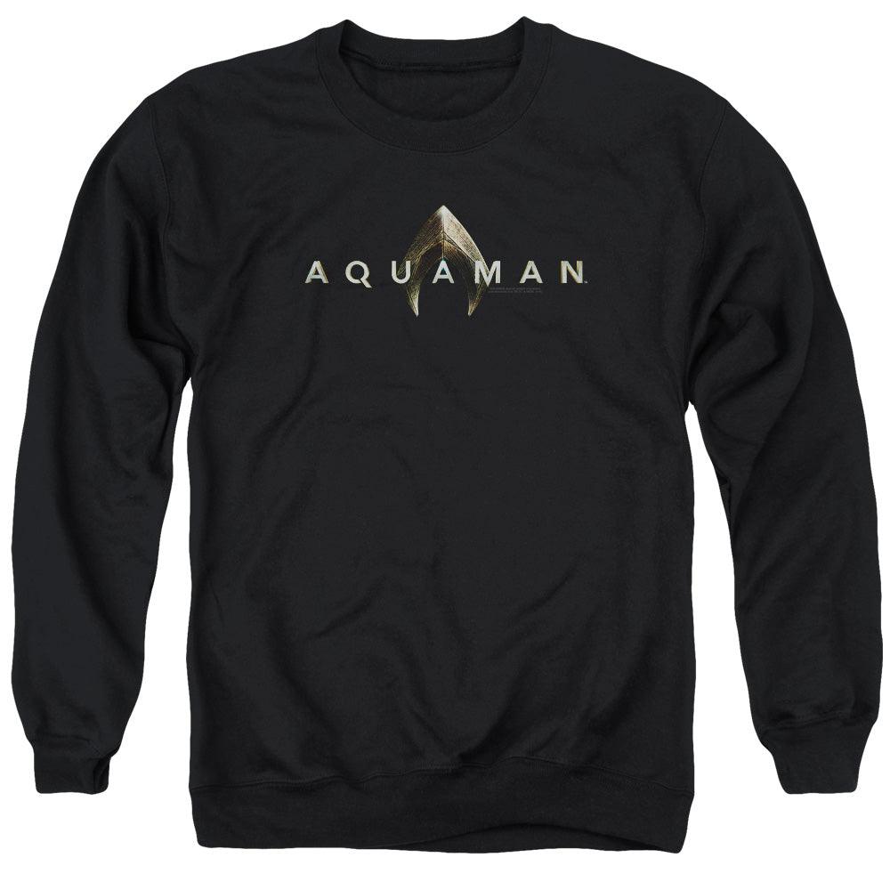 Aquaman Movie Logo Mens Crewneck Sweatshirt Black Officially Licensed