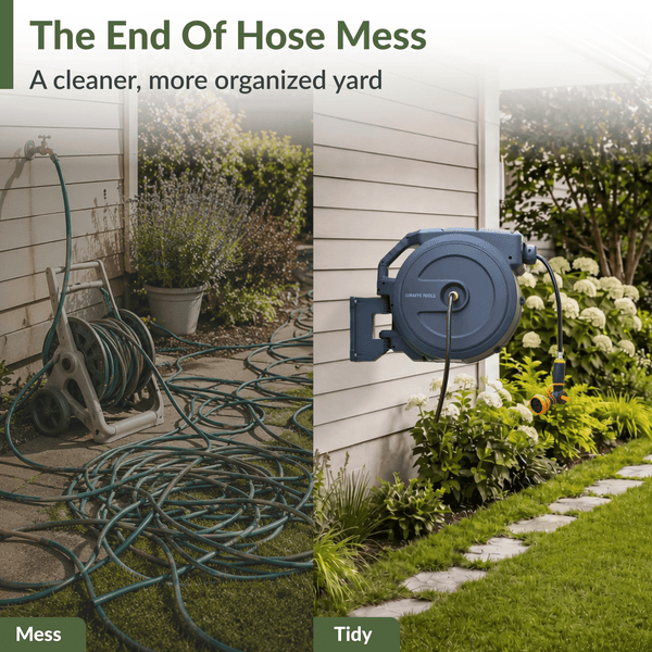 Retractable Garden Hose Reel 65ft-155ft
