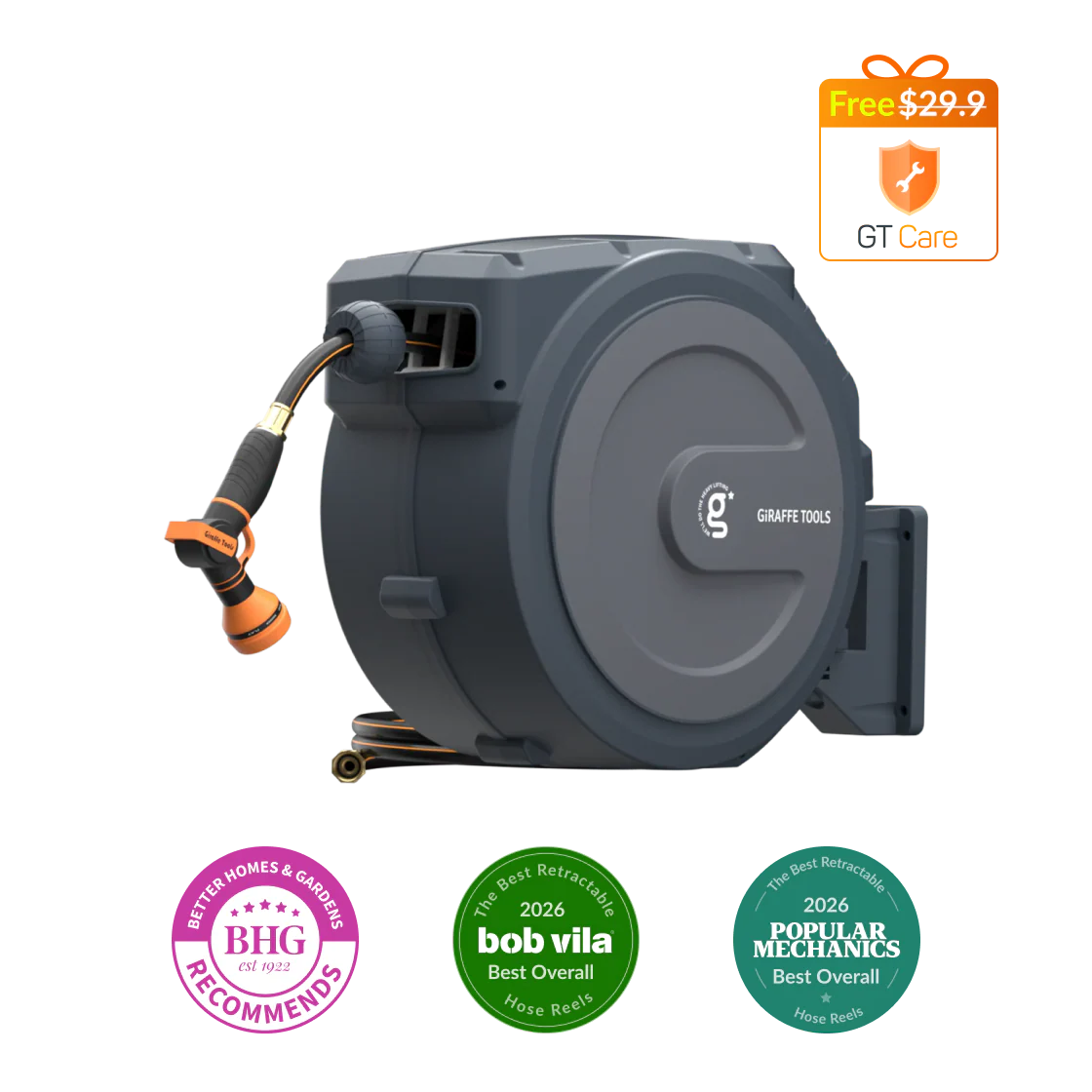 Retractable Garden Hose Reel-1/2in-130ft
