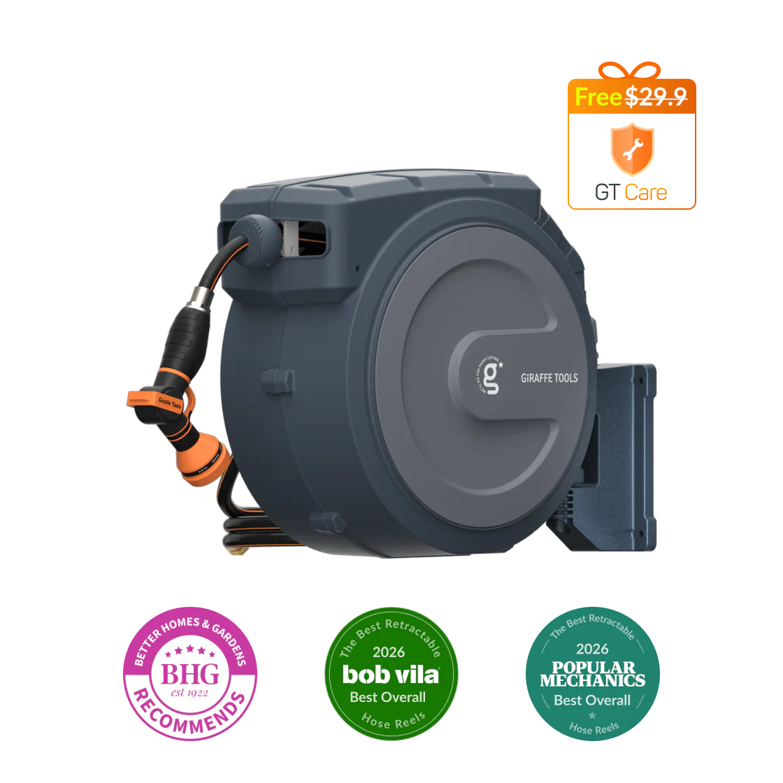 Retractable Garden Hose Reel-1/2in-130ft
