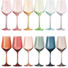 Make Your Own Set Wine Glass SINGLE, Colorful Magenta Colored Large 12 oz Glass, Unique Italian Style Tall for White & Red Wine, Gifts for Mothers Day Gift, Set of 1 Beautiful Glassware (Magenta)