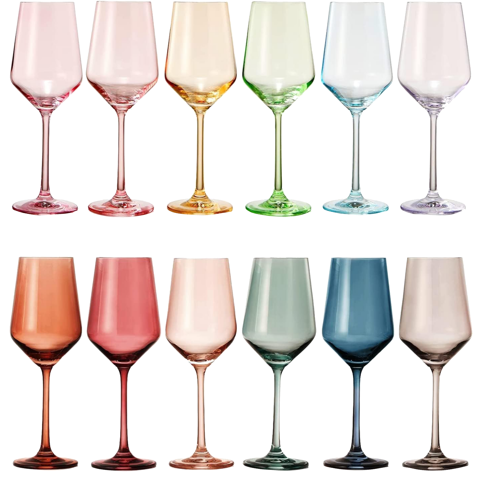 Make Your Own Set Wine Glass SINGLE, Muted Blue Colored Large 12 oz Glass, Unique Italian Style Tall for White & Red Wine, Mothers Day Gift, Set of 1 Beautiful Glassware (Midnight Blue)