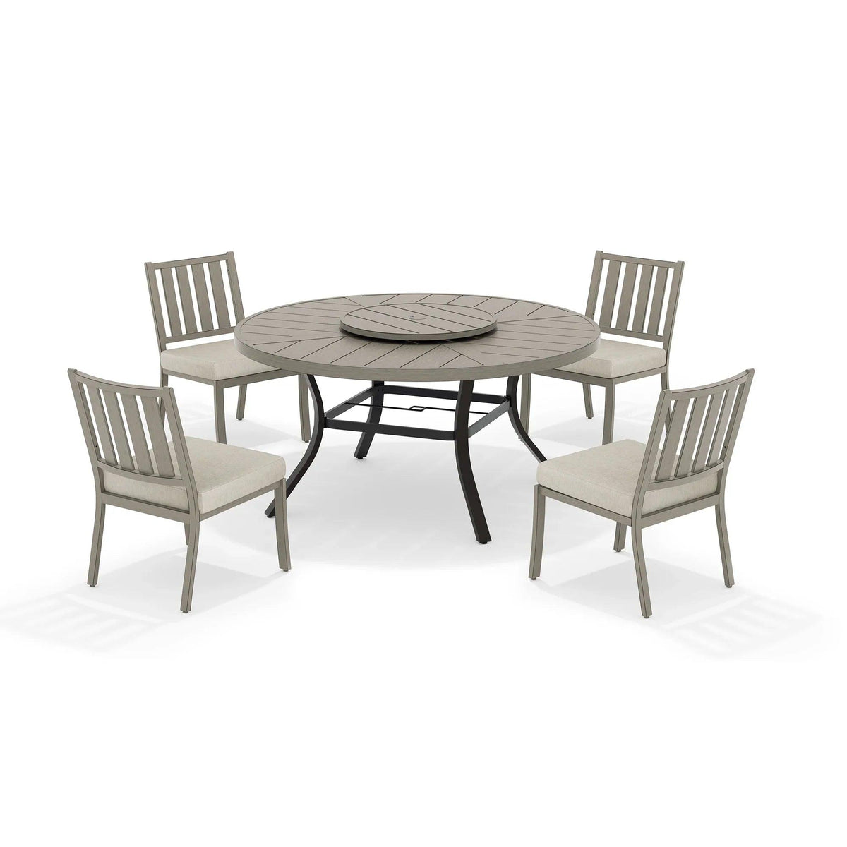 PEAKHOME Azur Patio Round Dining Table Sets With Armless Chair And Sunbrella® Cushions