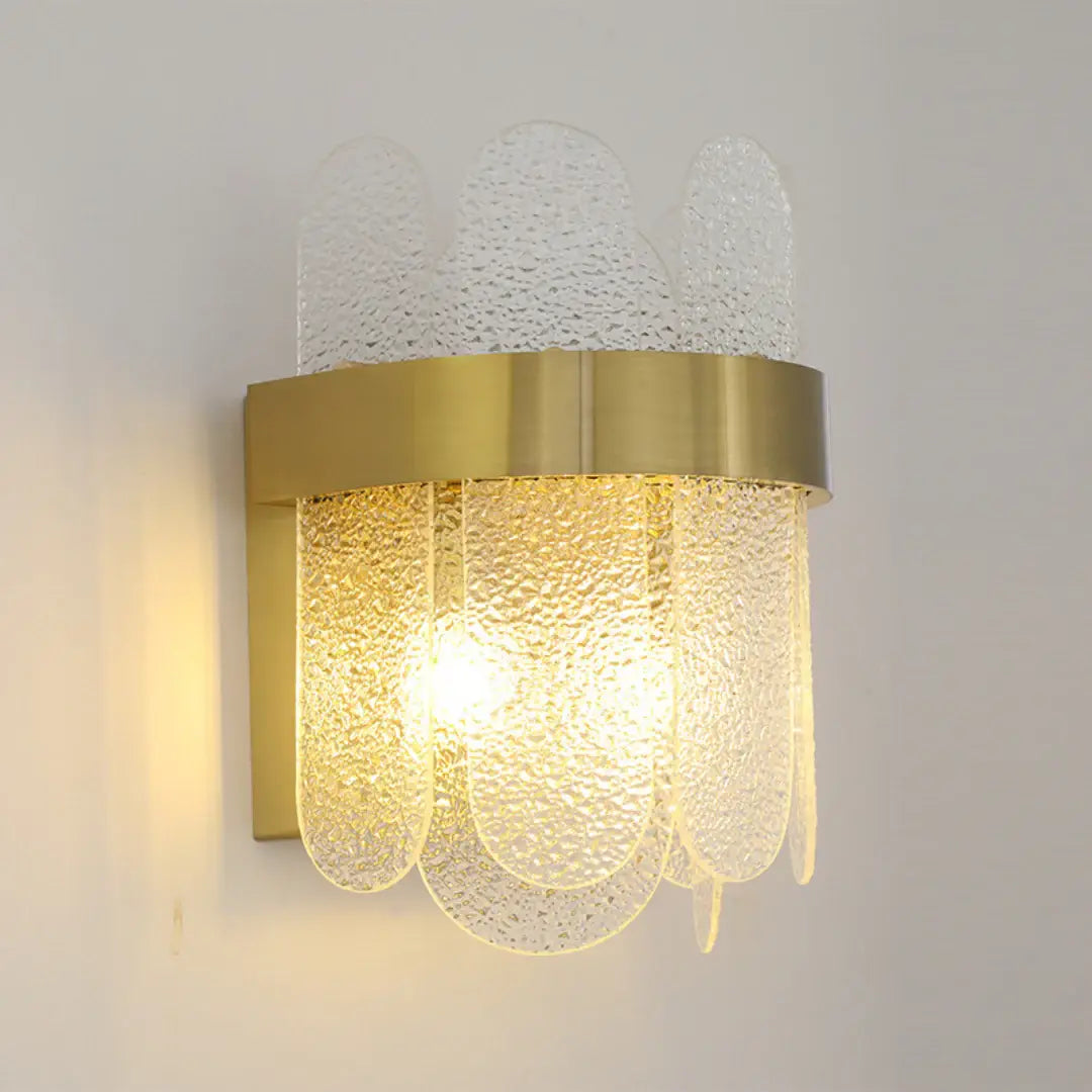 Gold Oval Glass Wall Lamp