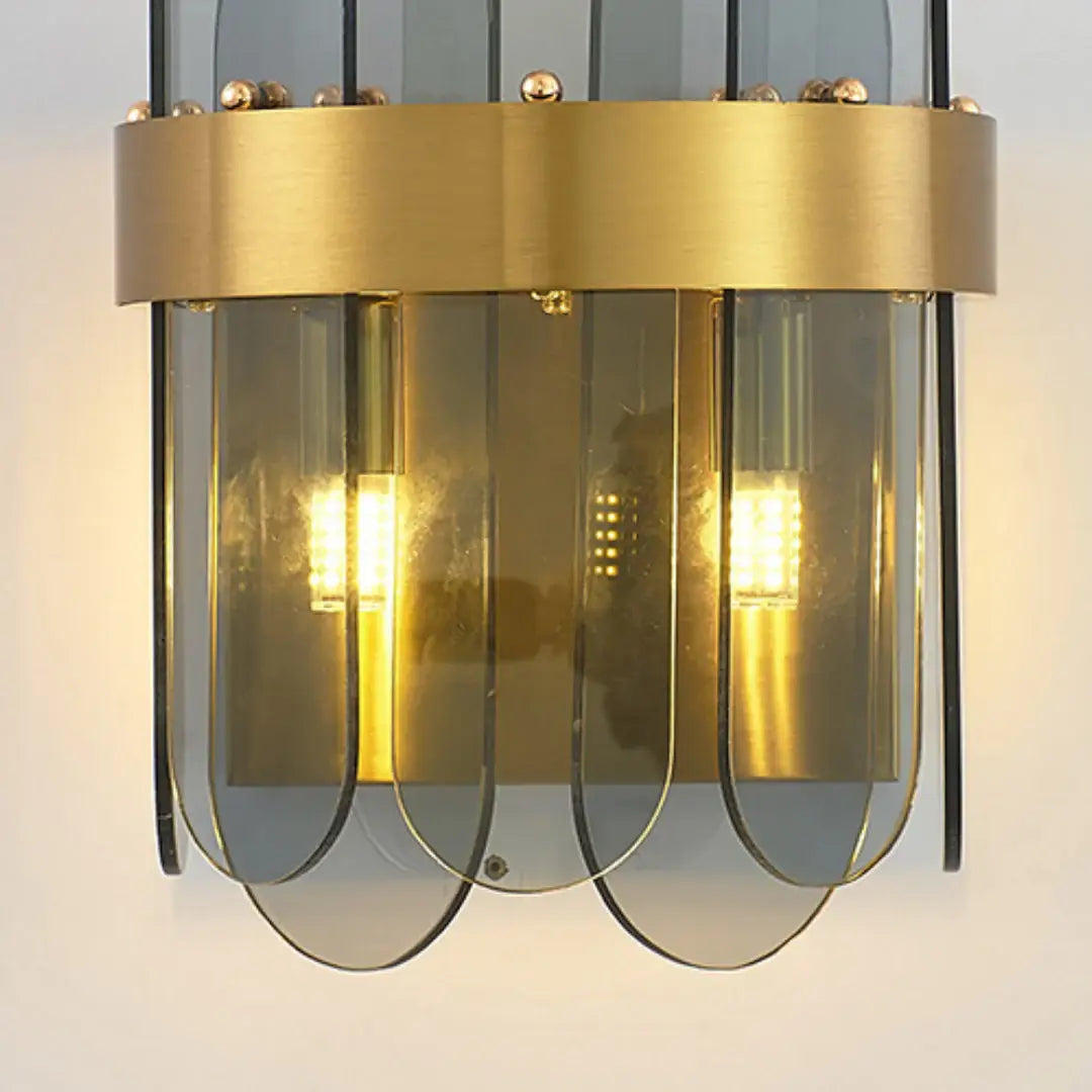 Gold Oval Glass Wall Lamp