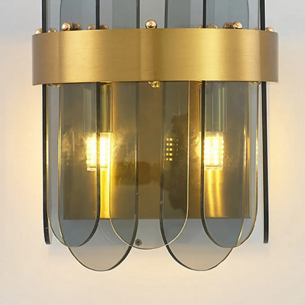 Gold Oval Glass Wall Lamp