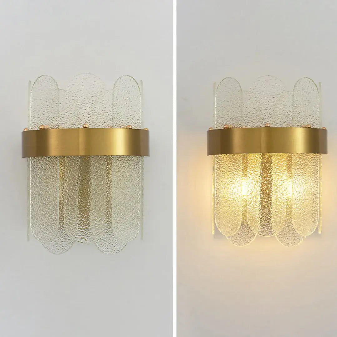 Gold Oval Glass Wall Lamp