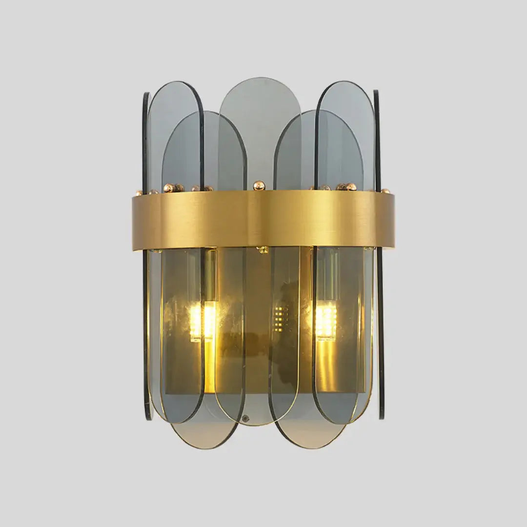 Gold Oval Glass Wall Lamp