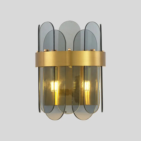 Gold Oval Glass Wall Lamp