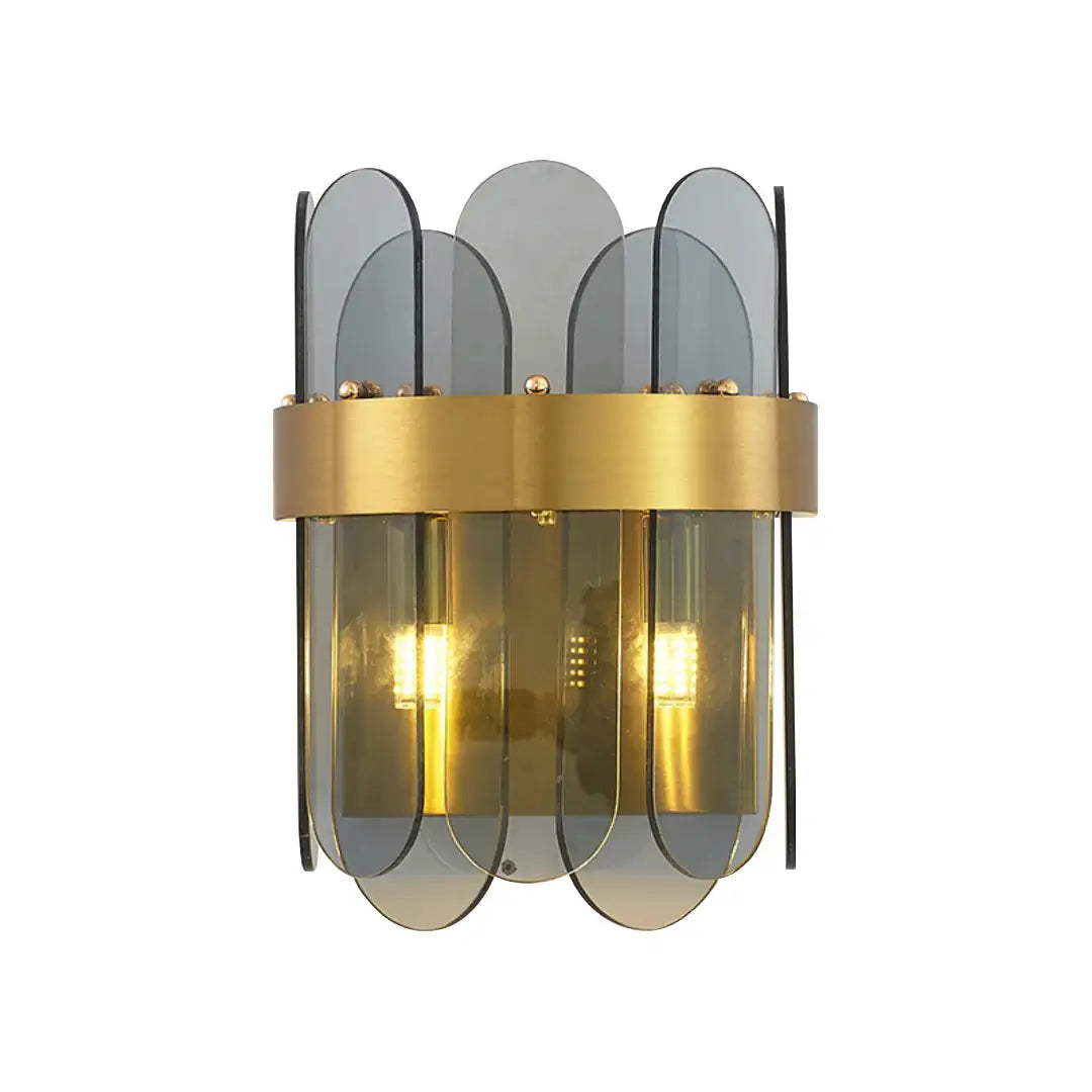 Gold Oval Glass Wall Lamp