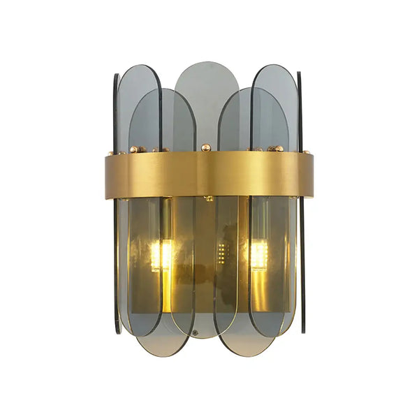 Gold Oval Glass Wall Lamp