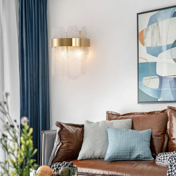 Gold Oval Glass Wall Lamp