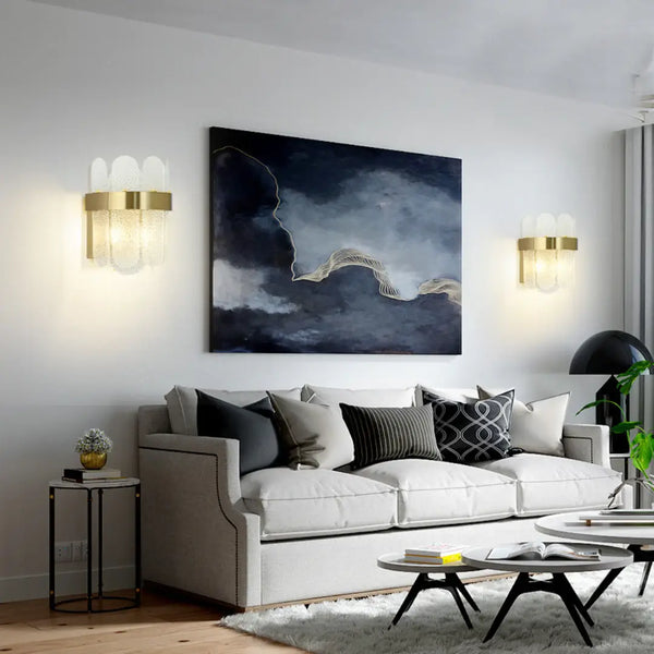 Gold Oval Glass Wall Lamp