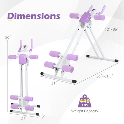 Ab Workout Equipment Foldable Abdominal Trainer Adjustable Ab Machine-White