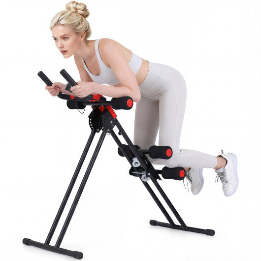 Ab Workout Equipment Foldable Abdominal Trainer Adjustable Ab Machine-Black