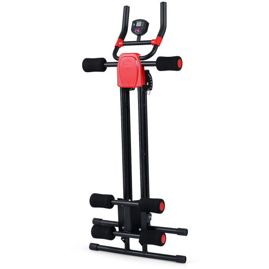 Ab Workout Equipment Foldable Abdominal Trainer Adjustable Ab Machine-Black