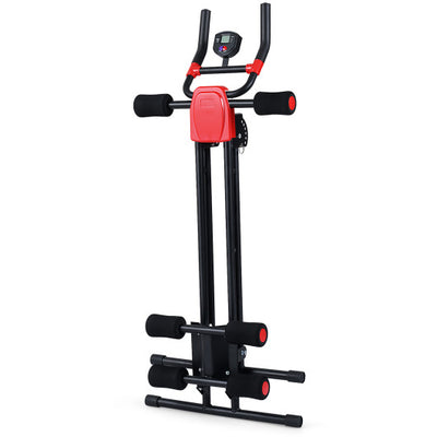 Ab Workout Equipment Foldable Abdominal Trainer Adjustable Ab Machine-Black