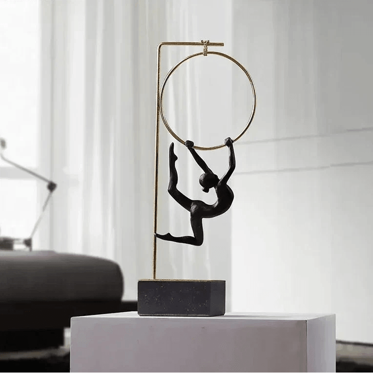 Abstract Acrobat Hanging Ring Sculpture