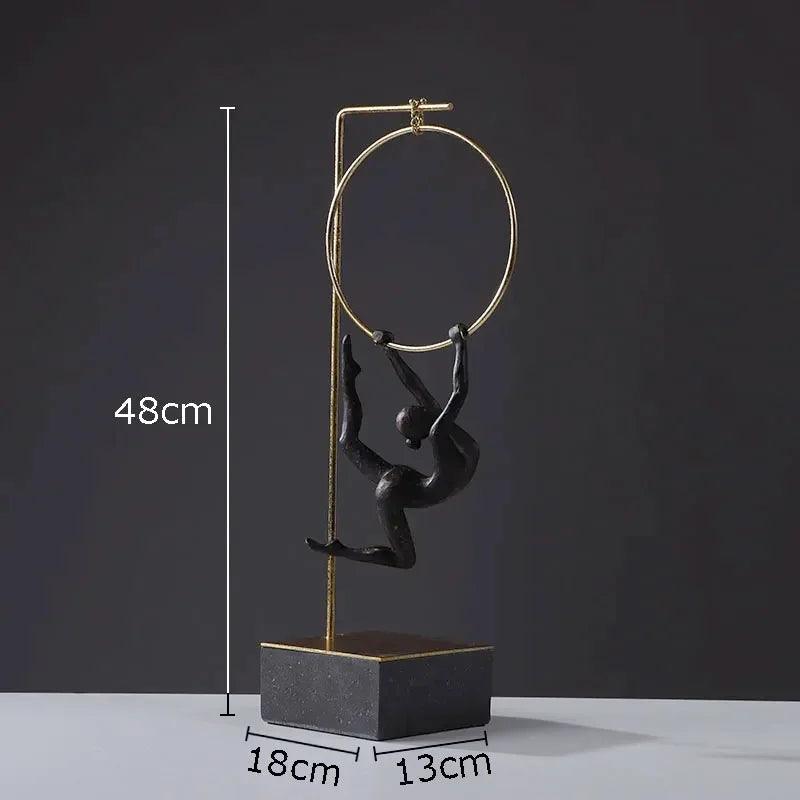Abstract Acrobat Hanging Ring Sculpture