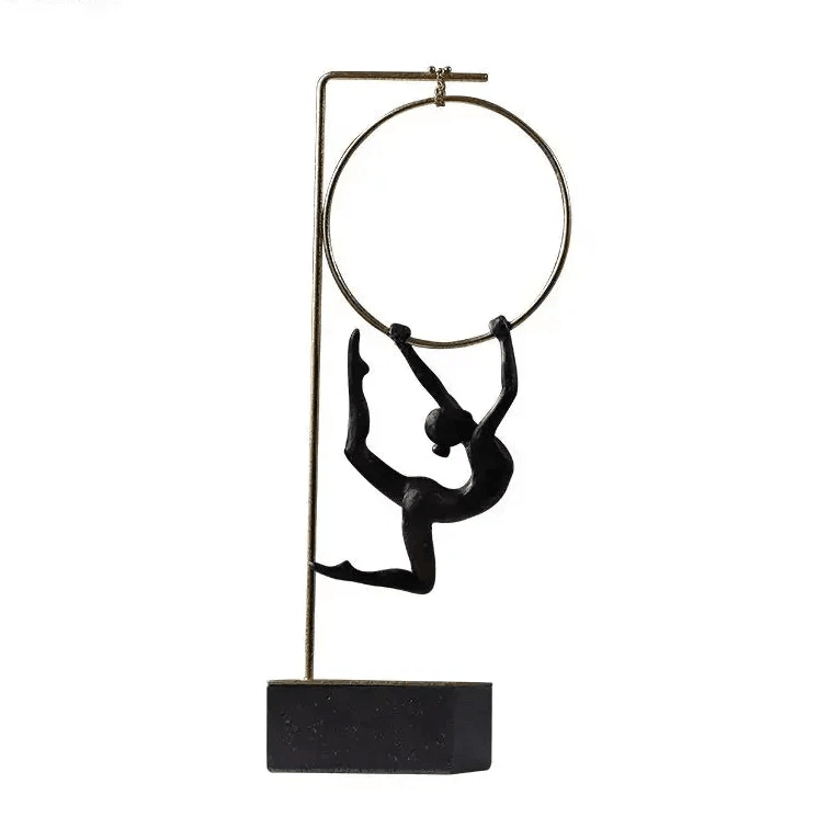 Abstract Acrobat Hanging Ring Sculpture