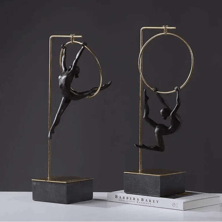 Abstract Acrobat Hanging Ring Sculpture