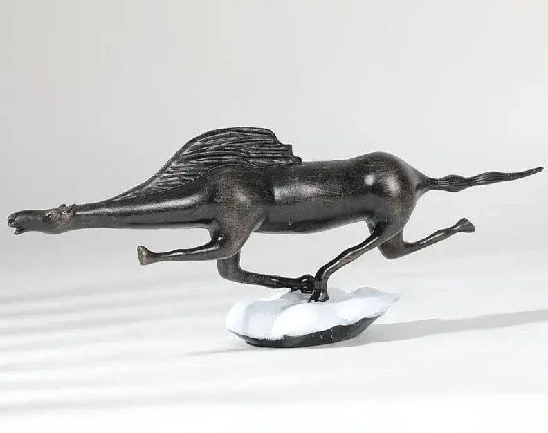 Abstract Black Bull Decorative Sculpture