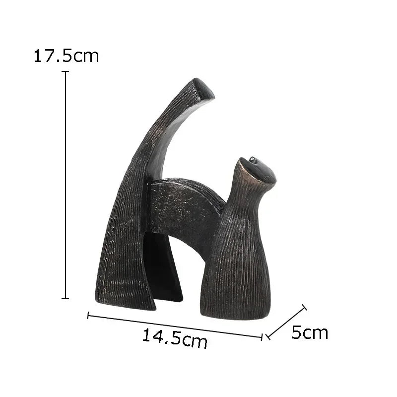 Abstract Black Bull Decorative Sculpture