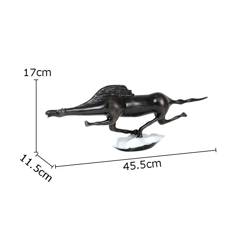 Abstract Black Bull Decorative Sculpture