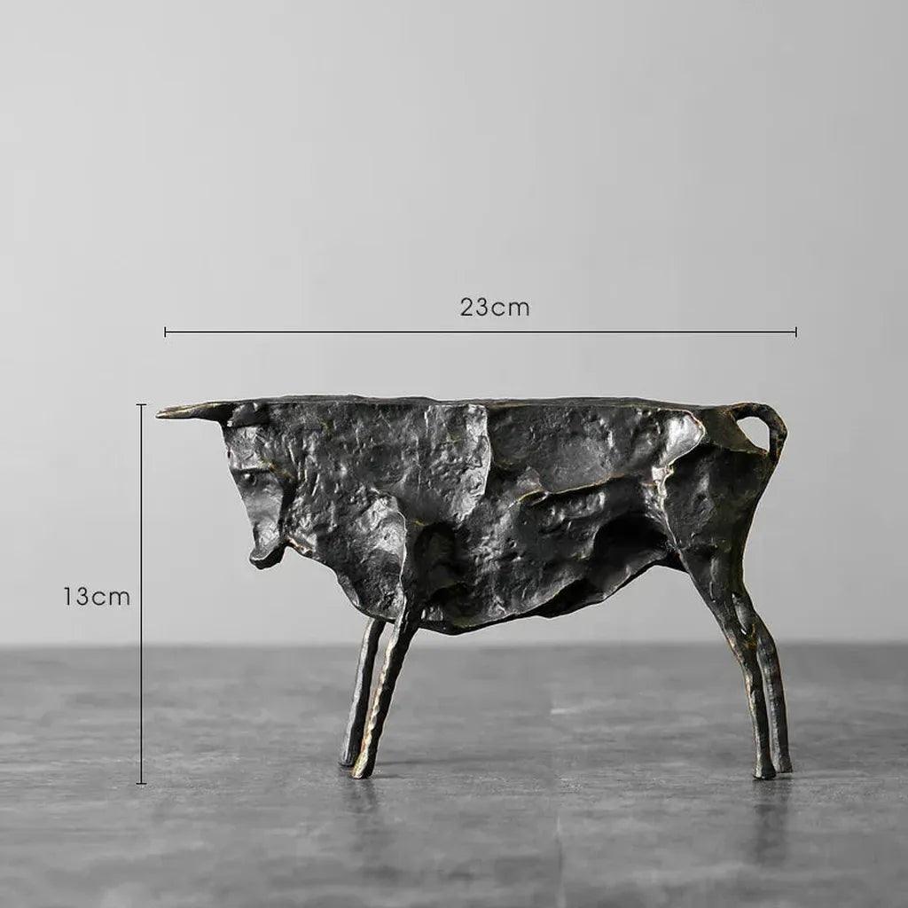 Abstract Bull Statue Textured Metal Sculpture for Your Home Decor