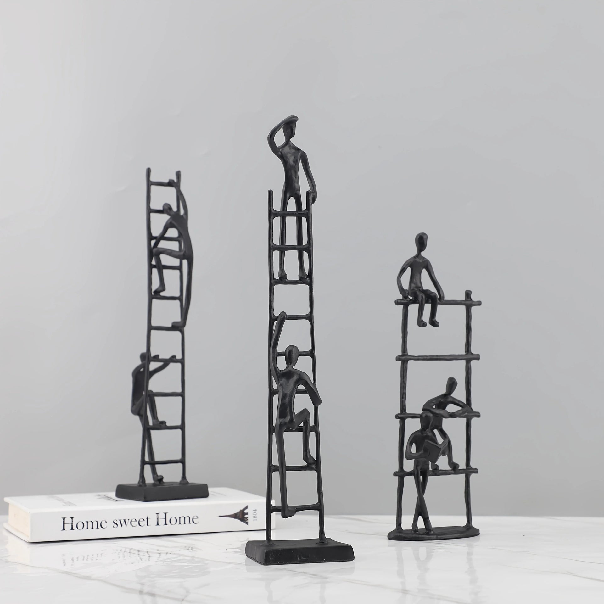 Abstract Climbing Ladder Sculpture for Modern Home Decor